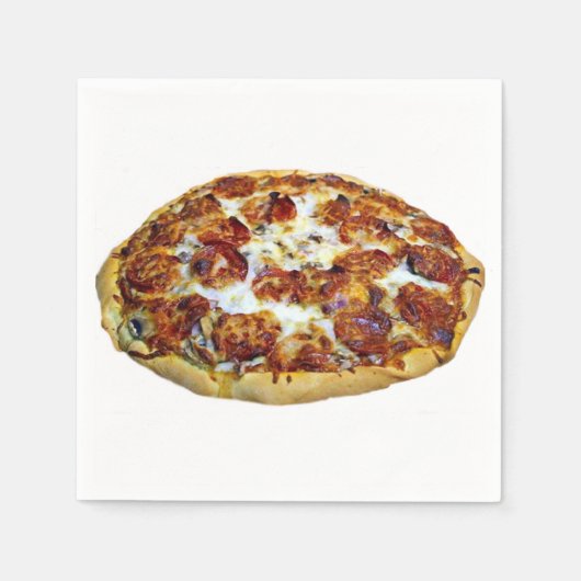 「ペパロニピザ」デザイン紙ナプキン スタンダードカクテルナプキン (正面)