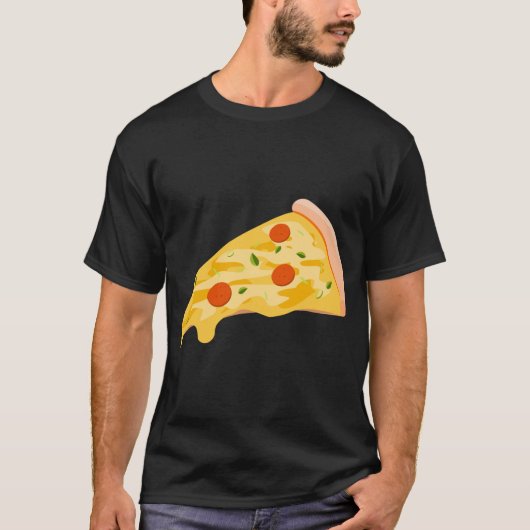 ペパローニピザのジャンクフードのスライス Tシャツ (正面)