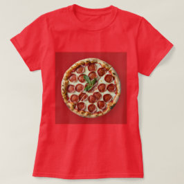 ペパローニピザレッドT=シャツ Tシャツ