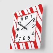 ペパーマストライプント スクエア壁時計 (傾斜)