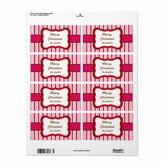 ペパーミッパーソナライズされたトのクリスマスラベル ラベル (フルシート)