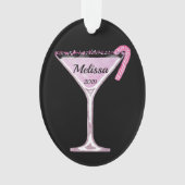 ペパーミンティニカクテパーソナライズされたル オーナメント (正面)