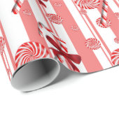 ペパーミントおよびキャンディ・ケーンの休日の挨拶 ラッピングペーパー (ロールコーナー)