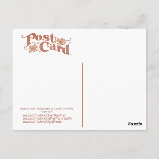 ペパーミントかわいらしピンクビンテージクリスマスポストカード ポストカード (裏面)