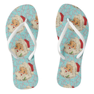 ペパーミントが付いているサンタ ビーチサンダル