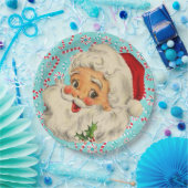 ペパーミントが付いているサンタ ペーパープレート (パーティー)