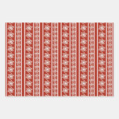 ペパーミントと雪の赤と白ギフトラップ ラッピングペーパーシート (正面3)