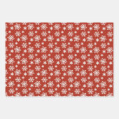 ペパーミントと雪の赤と白ギフトラップ ラッピングペーパーシート (正面2)