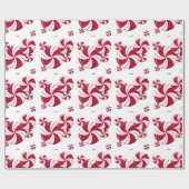 ペパーミントの渦巻キャンデー ラッピングペーパー (フラット)