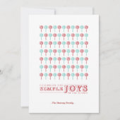 ペパーミントの赤く及び青のパターン（の模様が）あるな休日カード シーズンカード (正面)