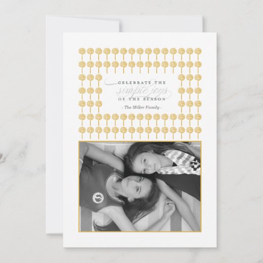 ペパーミントの24KTによって組み立てられる休日の写真カード シーズンカード (正面)