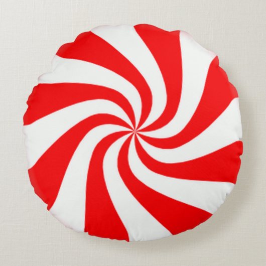 ペパーミントは枕のあたりで渦巻きます ラウンドクッション (正面)