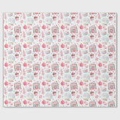 ペパーミントウォーターカラークリスマスラッピング紙 ラッピングペーパー (フラット)