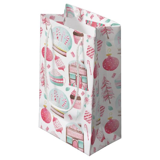 ペパーミントウォーターカラークリスマス抱き枕 スモールペーパーバッグ (正面アングル)