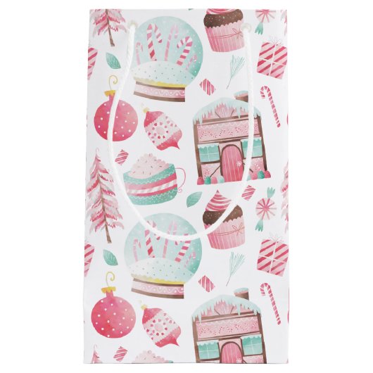 ペパーミントウォーターカラークリスマス抱き枕 スモールペーパーバッグ (正面)