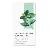 ペパーミントオーガニックハーブティーのビジネスラベル ラベル (正面)