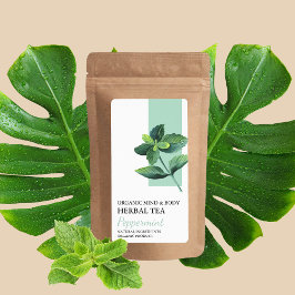 ペパーミントオーガニックハーブティーのビジネスラベル ラベル