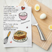 ペパーミントカリカリタルトレシピ図解入りの、写真付きの食器洗い キッチンタオル (四つ折り)