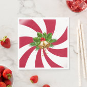 ペパーミントキャンディのクリスマスベル スタンダードランチョンナプキン (インサイチュ)