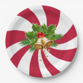ペパーミントキャンディのクリスマスベル ペーパープレート (正面)