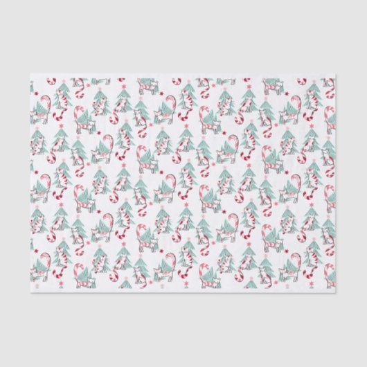 ペパーミントキャンディキャッツとクリスマスツリー 薄葉紙 (正面)