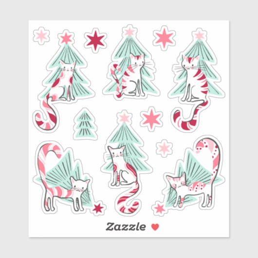 ペパーミントキャンディキャッツのステッカーシート シール (シート)