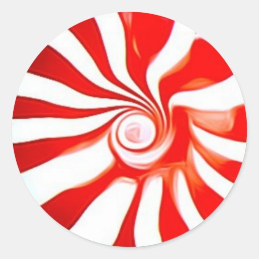 ペパーミントキャンディクリスマスステッカー ラウンドシール (正面)