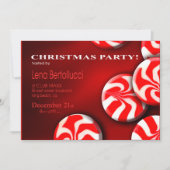 ペパーミントキャンディクリスマスパーティの招待状 招待状 (正面)