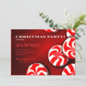 ペパーミントキャンディクリスマスパーティの招待状 招待状 (スタンド正面)