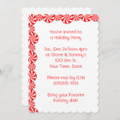 ペパーミントキャンディクリスマスホリデーパーティー 招待状 (正面/裏面)