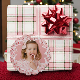 ペパーミントキャンディケインのカスタムクリスマスフォト オーナメントカード