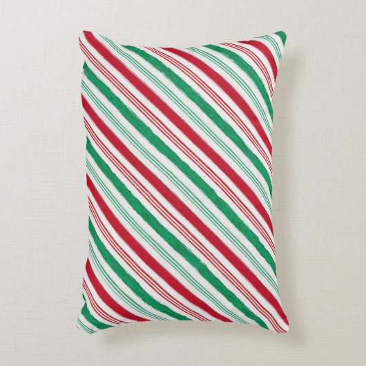 ペパーミントキャンディストライプー用杖の枕 アクセントクッション (正面(垂直))