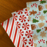 ペパーミントキャンディストライプーChristmas Cookie ラッピングペーパーシート<br><div class="desc">これらの祝フェスティバルの手で描かれたペパーミントキャンディとスタイルのクリスマスとクリスマスのクッキー</div>