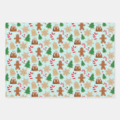 ペパーミントキャンディストライプーChristmas Cookie ラッピングペーパーシート (正面2)