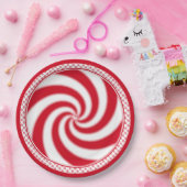 ペパーミントキャンディスワールクリスマスホリデー ペーパープレート (パーティー)