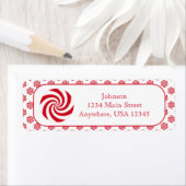 ペパーミントキャンディスワールクリスマスホリデー ラベル (インサイチュ)