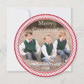 ペパーミントキャンディスワール写真クリスマスカード シーズンカード (正面)