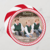 ペパーミントキャンディスワール写真クリスマスカード シーズンカード (正面/裏面)