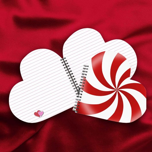 ペパーミントキャンディハートジャーナル ノートブック
