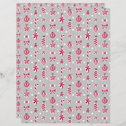 ペパーミントキャンディバウズスクラップブック紙 (正面/裏面)