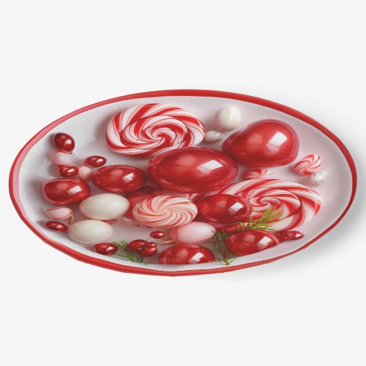 ペパーミントキャンディホリデー応援ディナー ペーパープレート (アングル)