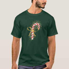 ペパーミントキャンディマッチングファミリーホワイトクリスマス Tシャツ