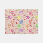 ペパーミントキャンディミンツクリスマスキャンディカン フリースブランケット (正面(横))