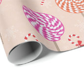 ペパーミントキャンディミンツクリスマスキャンディカン ラッピングペーパー (ロールコーナー)