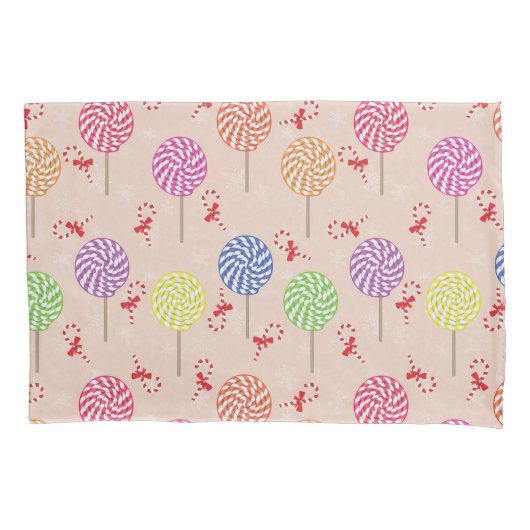 ペパーミントキャンディミンツクリスマスキャンディカン 枕カバー (正面)