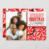 ペパーミントキャンディメリークリスマスフォトコラージュ シーズンカード (正面/裏面)