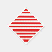 ペパーミントキャンディレッドホワイトストライプ スタンダードカクテルナプキン (角)