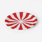 ペパーミントキャンディレッドホワイトストライプ ペーパープレート (アングル)