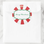 ペパーミントキャンディーギフトステッカー ラウンドシール (バッグ)