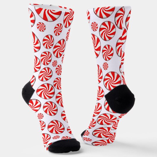 ペパーミントキャンディークリスマス ソックス (傾斜あり)